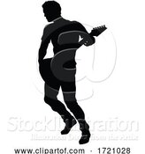 Vector Illustration of Musician Guitarist Silhouette by AtStockIllustration