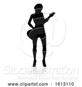 Vector Illustration of Musician Guitarist Silhouette, on a White Background by AtStockIllustration