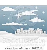 Vector Illustration of Nativity Christmas Bethlehem Paper Scene by AtStockIllustration