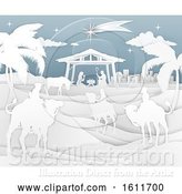 Vector Illustration of Nativity Christmas Scene Paper Style by AtStockIllustration