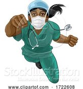 Vector Illustration of Nurse Doctor Lady Super Hero Medical Concept by AtStockIllustration