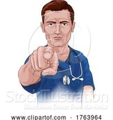 Vector Illustration of Nurse Doctor Pointing Your Country Needs You by AtStockIllustration
