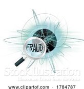 Vector Illustration of Online Fraud Magnifying Glass Searching Data by AtStockIllustration