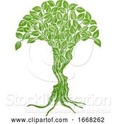Vector Illustration of Optical Illusion Tree Faces Concept by AtStockIllustration