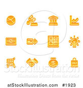 Vector Illustration of Orange Business Icons by AtStockIllustration