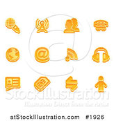 Vector Illustration of Orange Communication Icons by AtStockIllustration