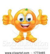 Vector Illustration of Orange Fruit Emoticon Emoji Mascot Icon by AtStockIllustration