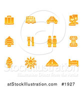 Vector Illustration of Orange Travel Icons by AtStockIllustration