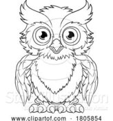 Vector Illustration of Owl Wise Old Bird by AtStockIllustration