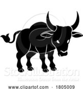 Vector Illustration of Ox Bull Chinese Zodiac Horoscope Animal Year Sign by AtStockIllustration