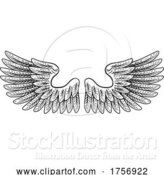 Vector Illustration of Pair of Wings Vintage Engraved Style by AtStockIllustration