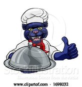 Vector Illustration of Panther Chef Mascot Sign Character by AtStockIllustration