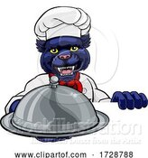 Vector Illustration of Panther Chef Mascot Sign Character by AtStockIllustration