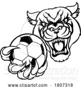 Vector Illustration of Panther Cougar Jaguar Cat Soccer Football Mascot by AtStockIllustration