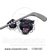 Vector Illustration of Panther Ice Hockey Player Animal Sports Mascot by AtStockIllustration