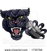 Vector Illustration of Panther Ice Hockey Player Animal Sports Mascot by AtStockIllustration