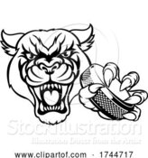 Vector Illustration of Panther Ice Hockey Player Animal Sports Mascot by AtStockIllustration