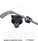 Vector Illustration of Panther Ice Hockey Player Animal Sports Mascot by AtStockIllustration