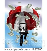 Vector Illustration of Parachuting Cash Silhouette Businessman by AtStockIllustration