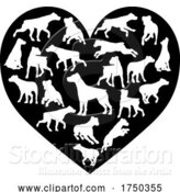 Vector Illustration of Parsons Terrier Dog Heart Silhouette Concept by AtStockIllustration
