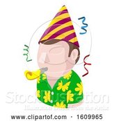 Vector Illustration of Party Guy Avatar People Icon by AtStockIllustration