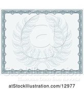 Vector Illustration of Pastel Blue Certificate Design with a Laurel Wreath by AtStockIllustration