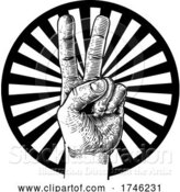 Vector Illustration of Peace Victory Hand Sign by AtStockIllustration