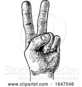 Vector Illustration of Peace Victory Hand Two Finger Sign by AtStockIllustration