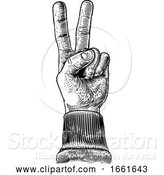 Vector Illustration of Peace Victory Hand Two Finger Sign by AtStockIllustration
