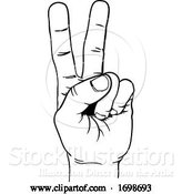 Vector Illustration of Peace Victory Hand Two Finger Sign by AtStockIllustration