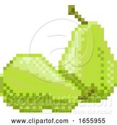 Vector Illustration of Pear Pixel Art 8 Bit Video Game Fruit Icon by AtStockIllustration