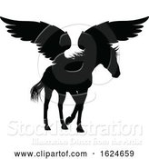 Vector Illustration of Pegasus Silhouette Mythological Winged Horse by AtStockIllustration