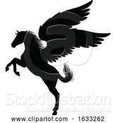 Vector Illustration of Pegasus Silhouette Mythological Winged Horse by AtStockIllustration