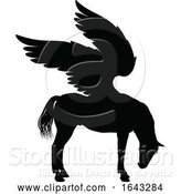 Vector Illustration of Pegasus Silhouette Mythological Winged Horse by AtStockIllustration