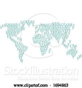 Vector Illustration of People Crowd Group World Map by AtStockIllustration