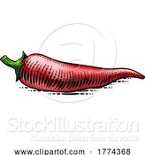 Vector Illustration of Pepper Vegetable Vintage Woodcut Illustration by AtStockIllustration