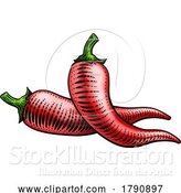 Vector Illustration of Pepper Vegetable Vintage Woodcut Illustration by AtStockIllustration