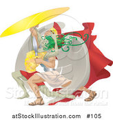 Vector Illustration of Perseus Beheading Medusa with a Sword by AtStockIllustration