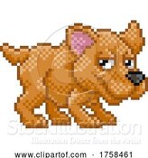 Vector Illustration of Pet Dog Pixel Art Video Game Animal by AtStockIllustration