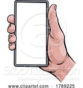 Vector Illustration of Phone Hand Comic Book Pop Art Illustration by AtStockIllustration