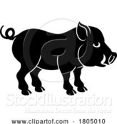 Vector Illustration of Pig Boar Chinese Zodiac Horoscope Animal Year Sign by AtStockIllustration
