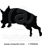 Vector Illustration of Pig Silhouette Farm Animal by AtStockIllustration