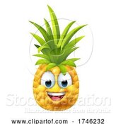 Vector Illustration of Pineapple Fruit Emoticon Emoji Mascot by AtStockIllustration