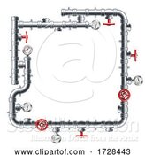 Vector Illustration of Pipe Frame Pipework Border Design by AtStockIllustration