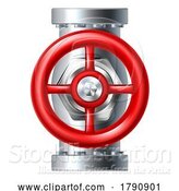 Vector Illustration of Pipe Wheel Industrial Pipeline Valve Icon by AtStockIllustration