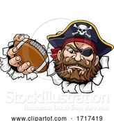 Vector Illustration of Pirate American Football Sports Mascot by AtStockIllustration