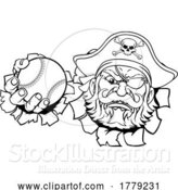 Vector Illustration of Pirate Baseball Ball Sports Mascot by AtStockIllustration