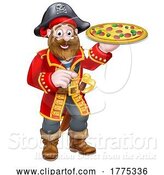 Vector Illustration of Pirate Captain Pizza Chef Mascot by AtStockIllustration