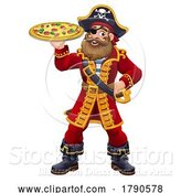Vector Illustration of Pirate Captain Pizza Chef Mascot by AtStockIllustration