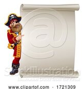 Vector Illustration of Pirate Captain Scroll Background by AtStockIllustration